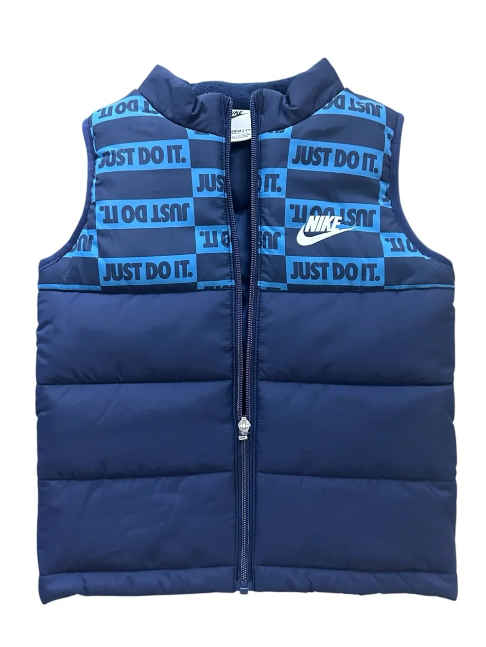 Nike Boys 4T Outfit Long Sleeve Tee Puffer Vest Jogger Pants Toddler Blue NWT - Picture 3 of 6